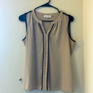 Calvin Klein size small tan and black blouse